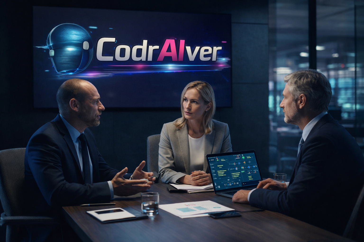 Senior professionals in discussion, representing executive decision-making and operational clarity.